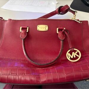 Michael Kors Burgundy Leather Satchel